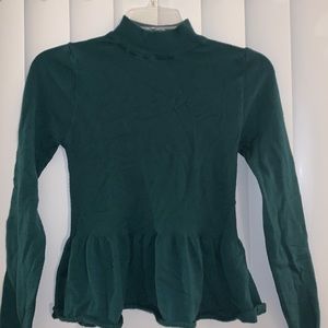 Green high neck peplum sweater from Francesca’s. Size S